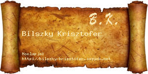 Bilszky Krisztofer névjegykártya